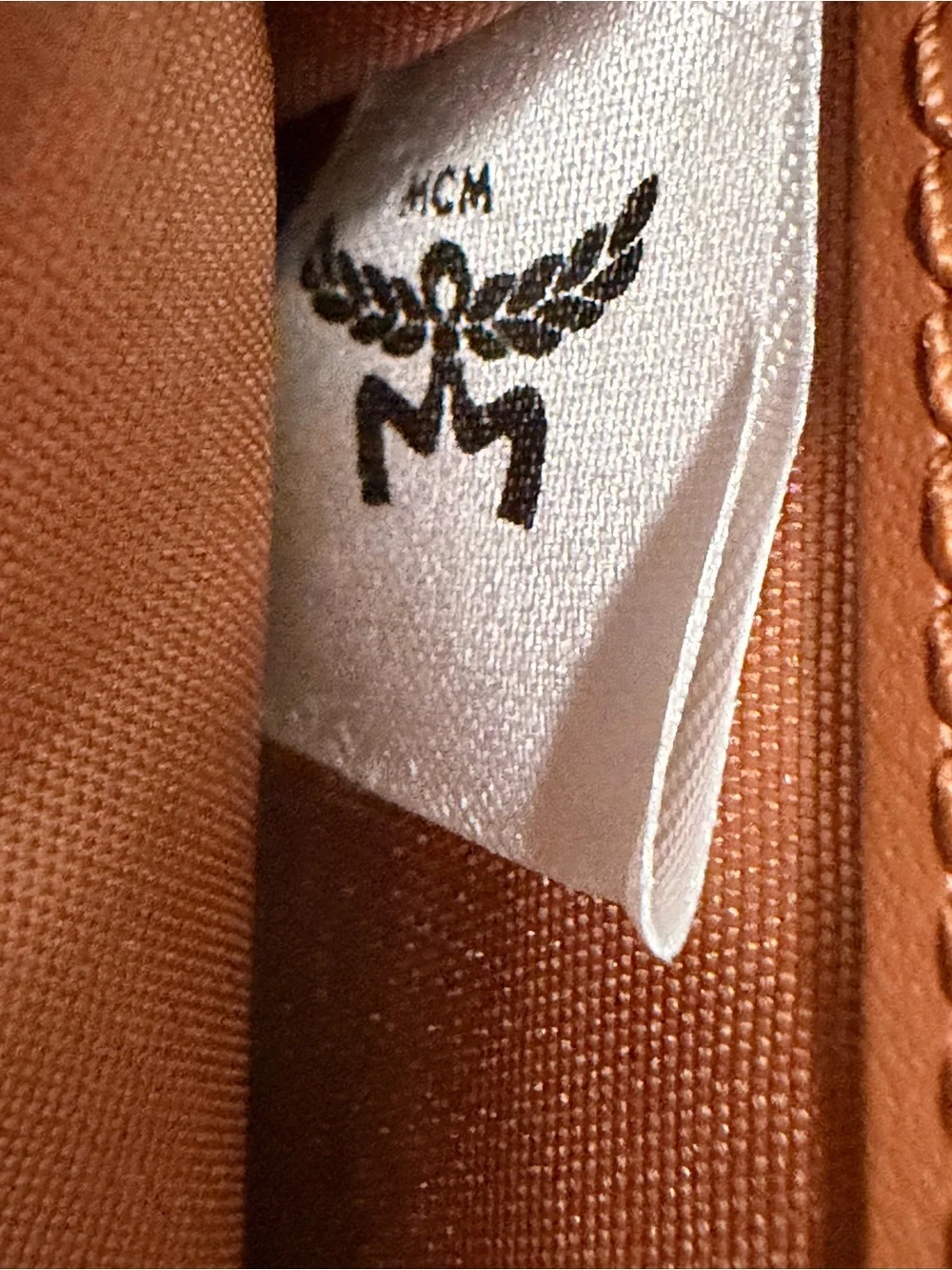 Brand New MCM Cognac and Black Visetos Logo Card Wallet